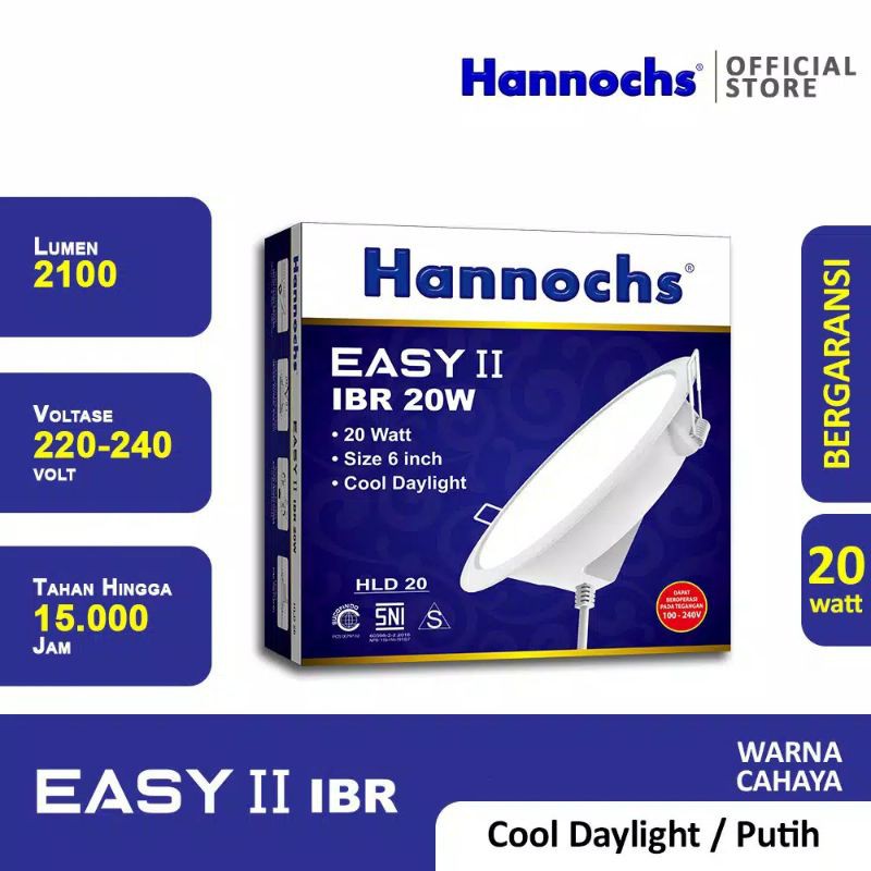 Lampu Downlight LED Hannochs EASY II Bulat 3w/ 5w/ 7w/ 9w/ 12w/ 15w/ 20w Hannochs