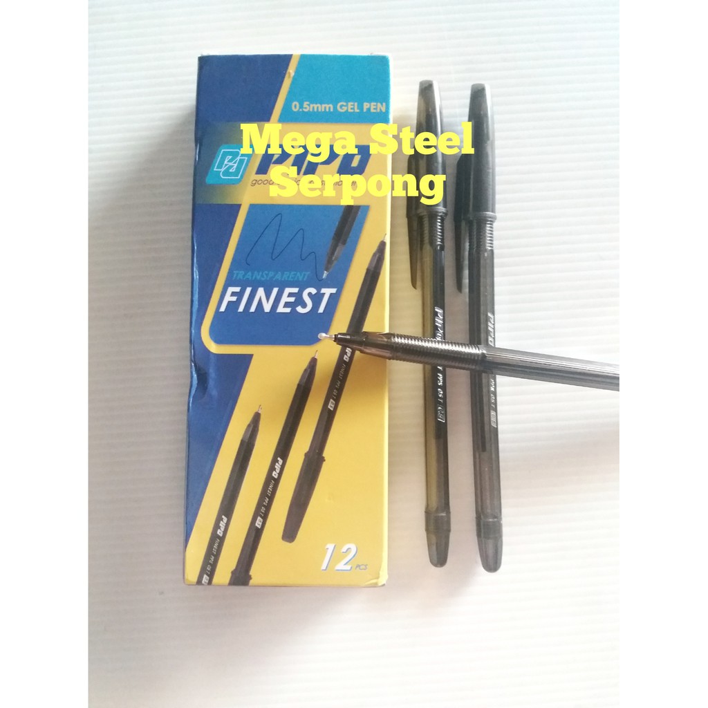 

Pulpen pen hitam Pipo Tebal 0.5 mm Transparent warna Hitam