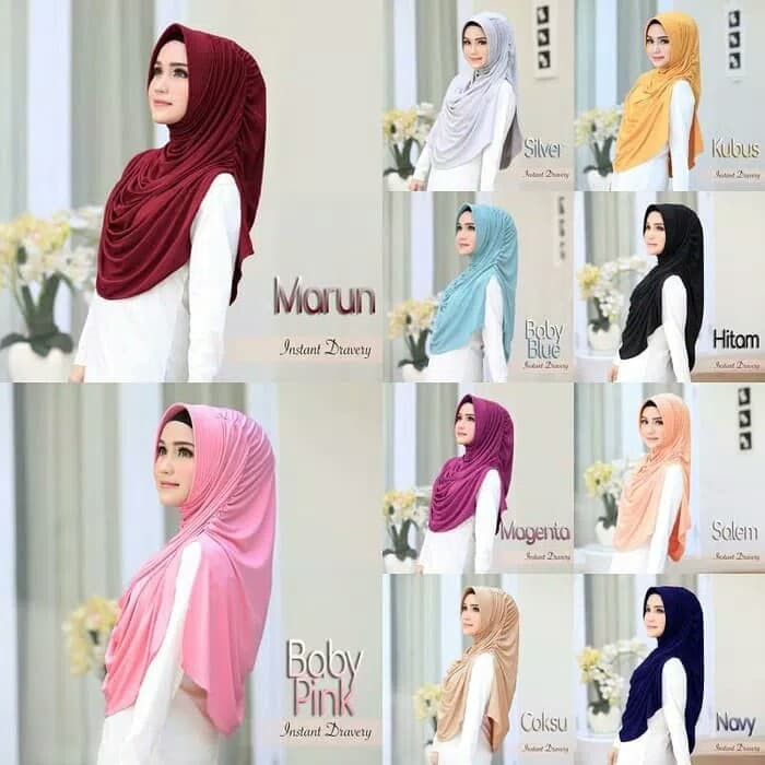 Hijab Instant Dravery/Jilbab Instan terbaru/Jilbab instan Modis