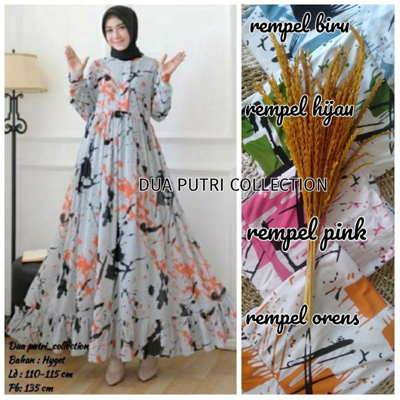 GAMIS HYGET BUSUI MOTIF NAGITA PUTIH REMPEL || GAMIS MENYUSUI/HYGET/BAJU RUMAHAN/BAJU REMAJA/IBU-IBU
