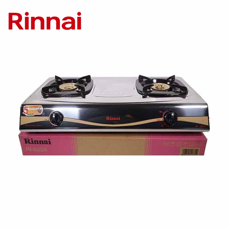 Rinnai RI-522A Kompor Gas 2 Tungku Stainless