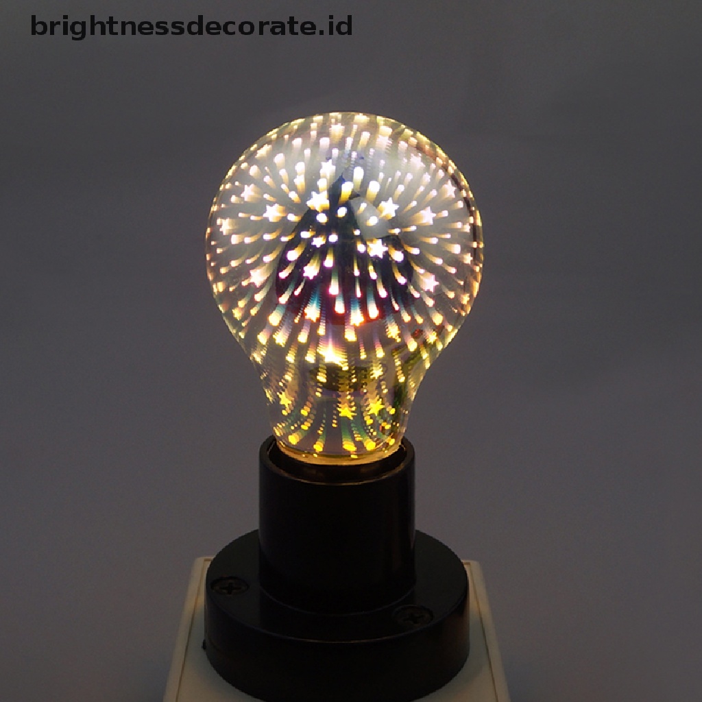 E27 6w 85-265v Lampu Bohlam 3d Filamen Kembang Api Gaya Vintage