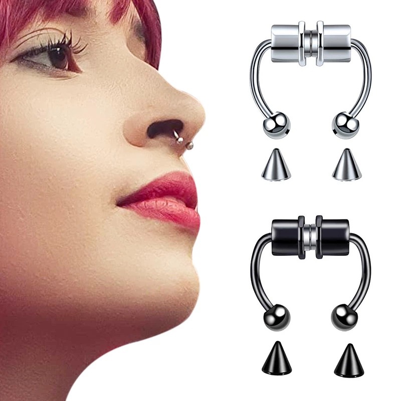 1PCS Tindik Cincin Hidung Magnetik Cincin Tindik Hidung Nose Ring