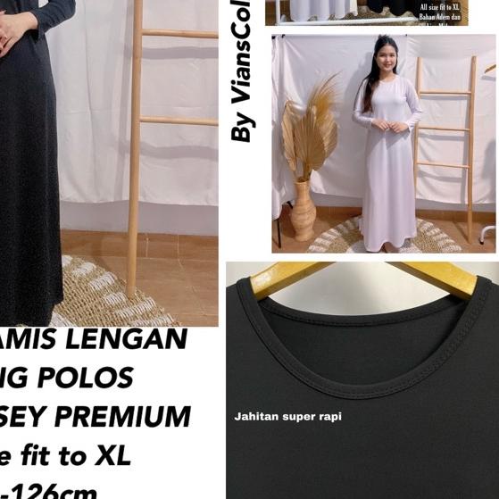 INNER DRESS/MANSET GAMIS LENGAN PANJANG/INNER DRESS LENGAN PANJANG/BAHAN JERSEY PREMIUM/DALAMAN GAMI