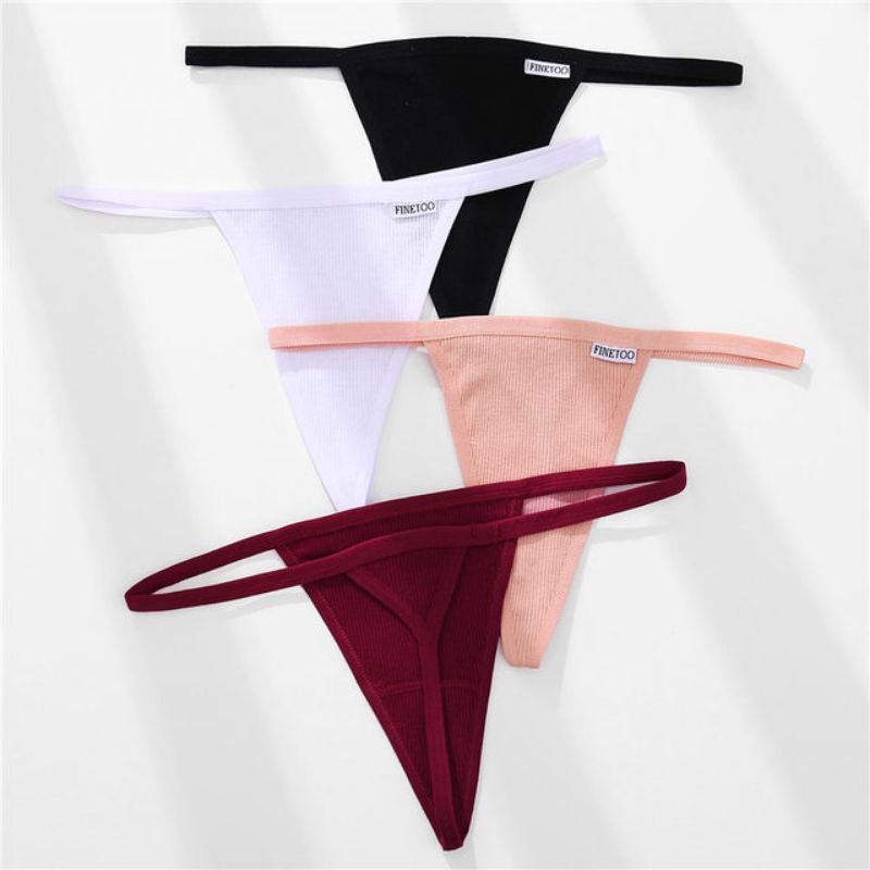 FINETOO FT20 Sexy Celana Dalam Wanita Tali Tipis Thong Women Cotton Panty Soft G-string