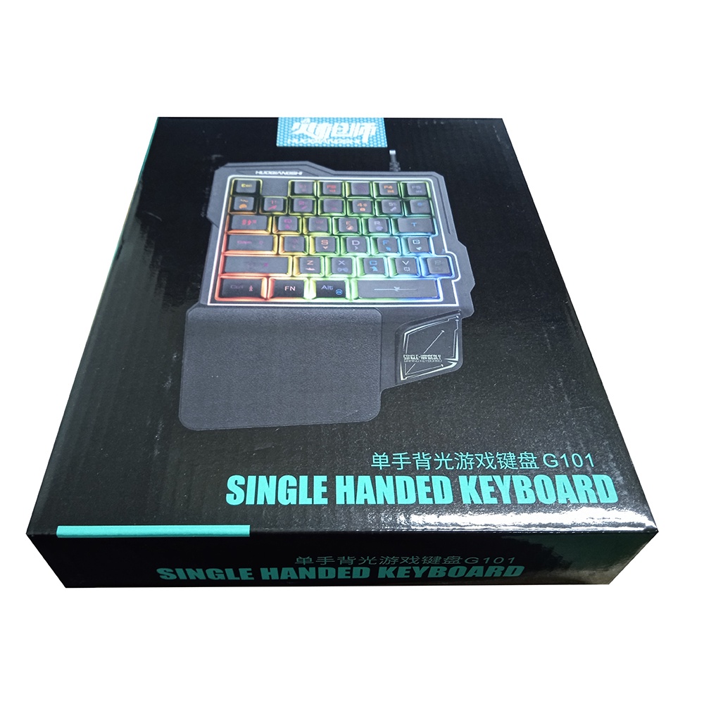 Single Hand Gaming Keyboard RGB 35 Keys - K108 - Black