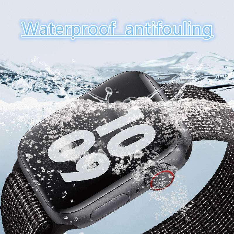 Stiker Pelindung Layar hydrogel Carbon Fiber Untuk Apple Watch Seri 8 3 4 5 6 7 SE 38mm 40mm 41mm 42mm 44mm 45mm