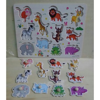 Puzzle Knob Kayu Binatang