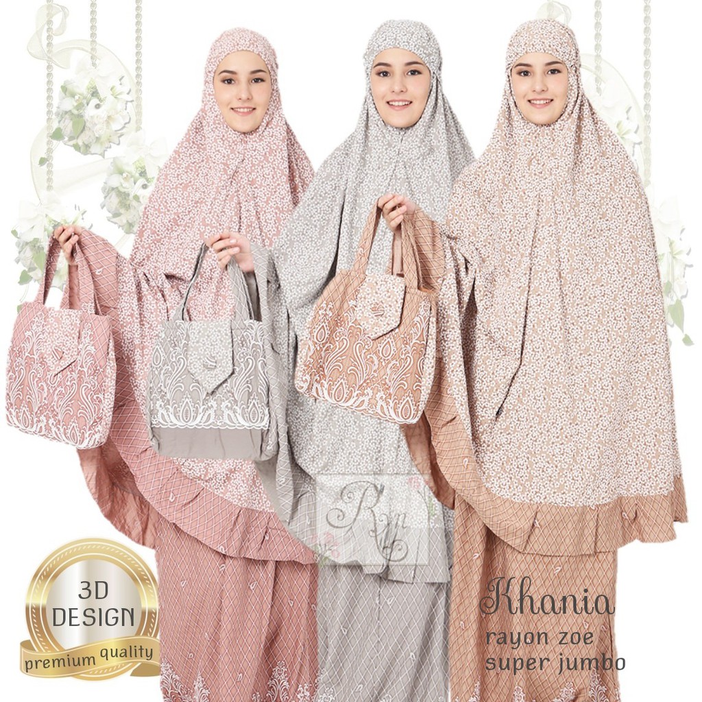 Mukena Khania Design Full 3D By Rhayanh Collection