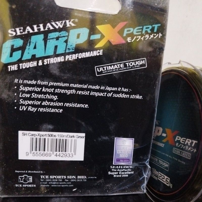 Senar Sea Hawk Carp XPert Expert 150 meter 045 050 hijau lumut