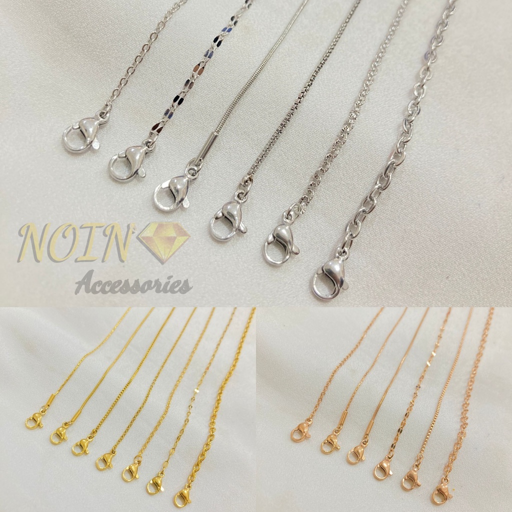 Kalung Titanium Macam Model 45 cm Pria dan Wanita Anti Karat Unisex