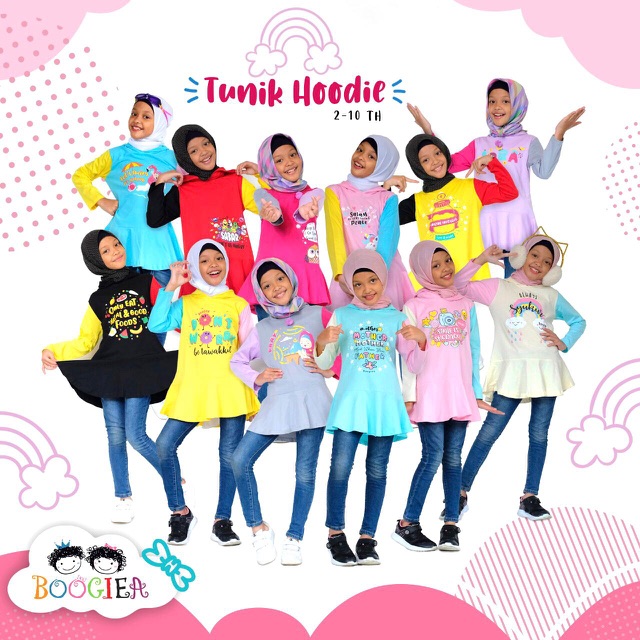 Tunik hoodie by boogiea hoodie anak perempuan usia 2-10 tahun nablfashion