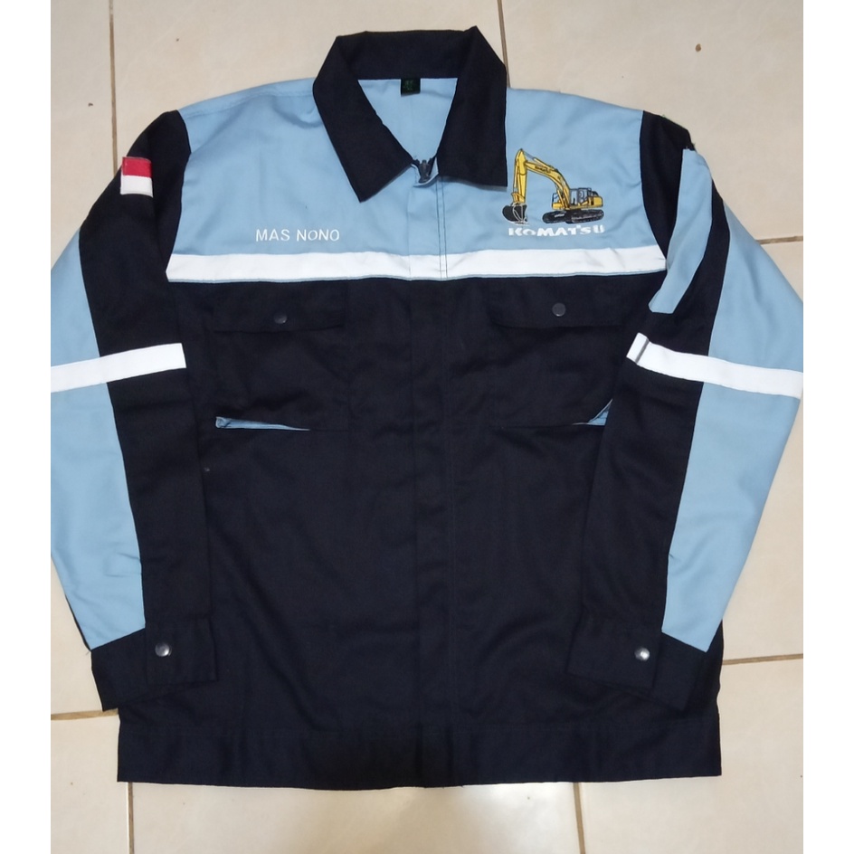 wearpack safety/ kemeja atasan pria k3/ baju kerja safety pria bordir alat berat/ seragam proyek