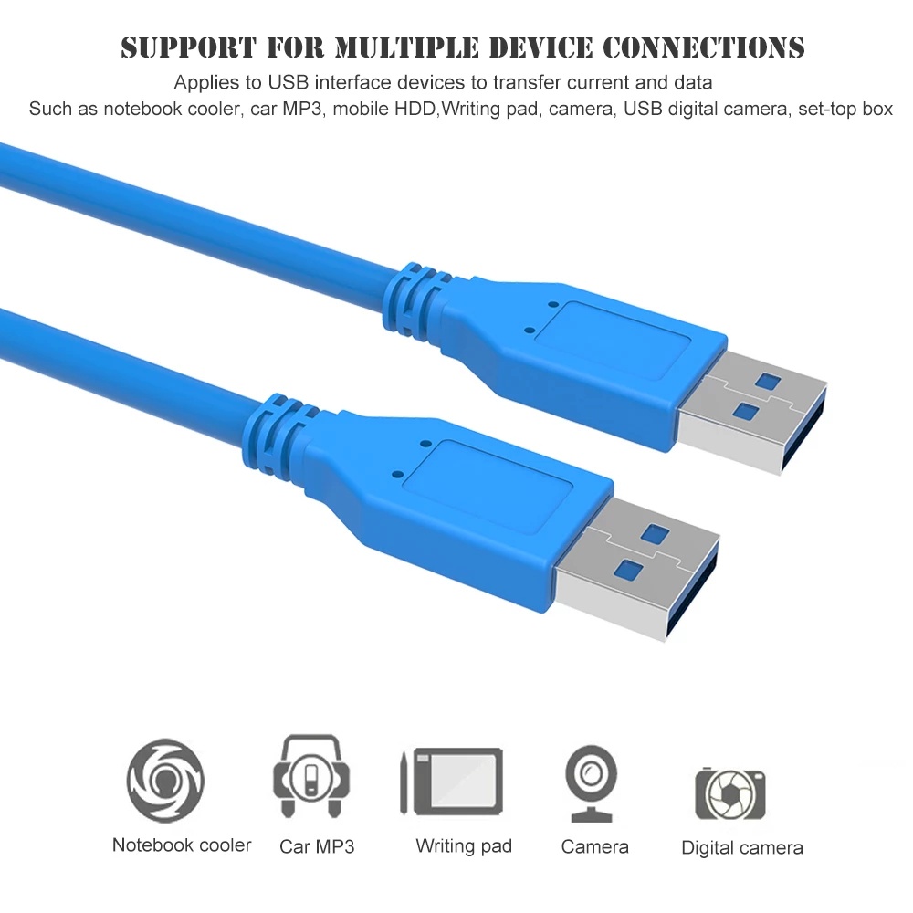 Radiator Transmission Dual Type A Male to Type A Male Adapter Extension Cable USB 3.0 Male to 0.6 / 1 / 5m Type / Data Super Speed 5Gbps Data Sync Cable