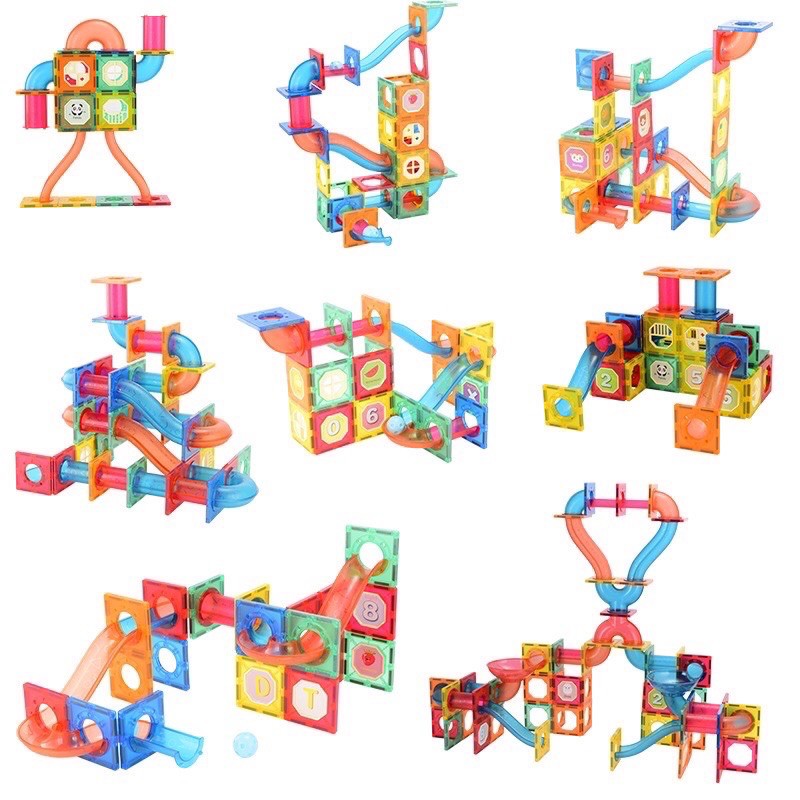 magnetic tiles marble run 118 - magnatiles alike - balok magnet - magnet blocks