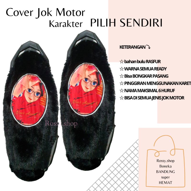 Cover jok motor karakter sendiri|sarung jok motor karakter sesuka hati