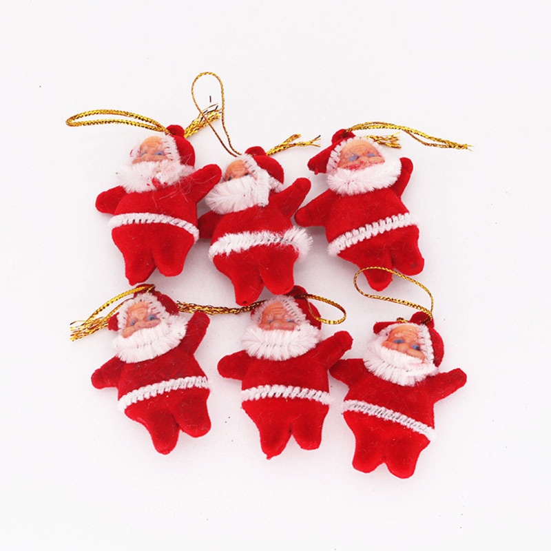 6pcs Ornamen Gantung Desain Santa Claus Untuk Dekorasi Pohon Natal