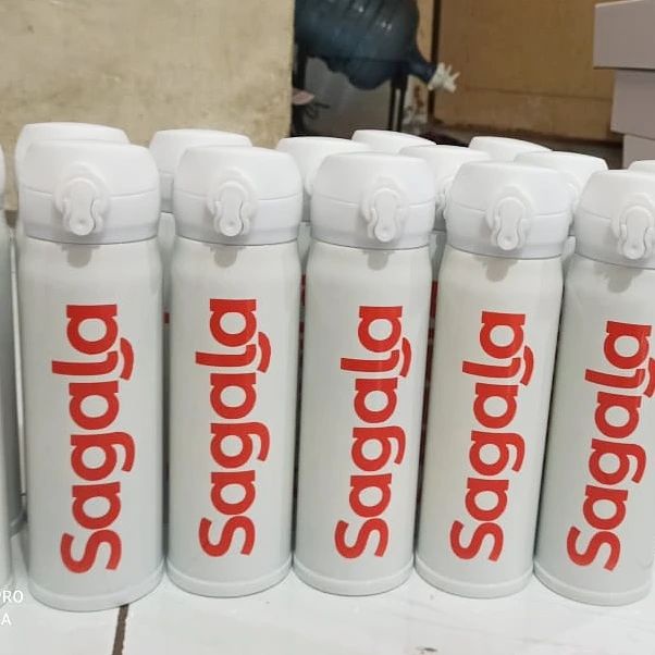 Botol Minum Tumbler Print Poto dan Kata Custom Desain Termos