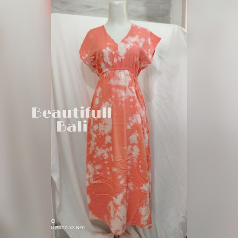 DASTER MANOHARA PANJANG BALI / DASTER MANOHARA TIE DYE BERCAK-MANOHARA PEACH