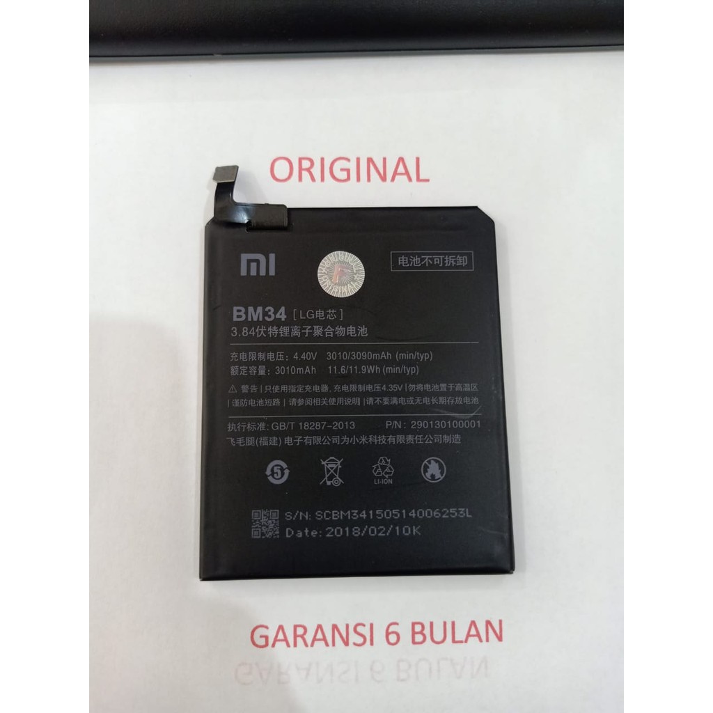 Baterai batere battery XIAOMI BM34 Mi Note Pro Original