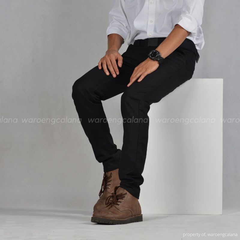 CELANA CHINO PANJANG SELIMFIT HITAM / CHINO HITAM / CELANA CHINO