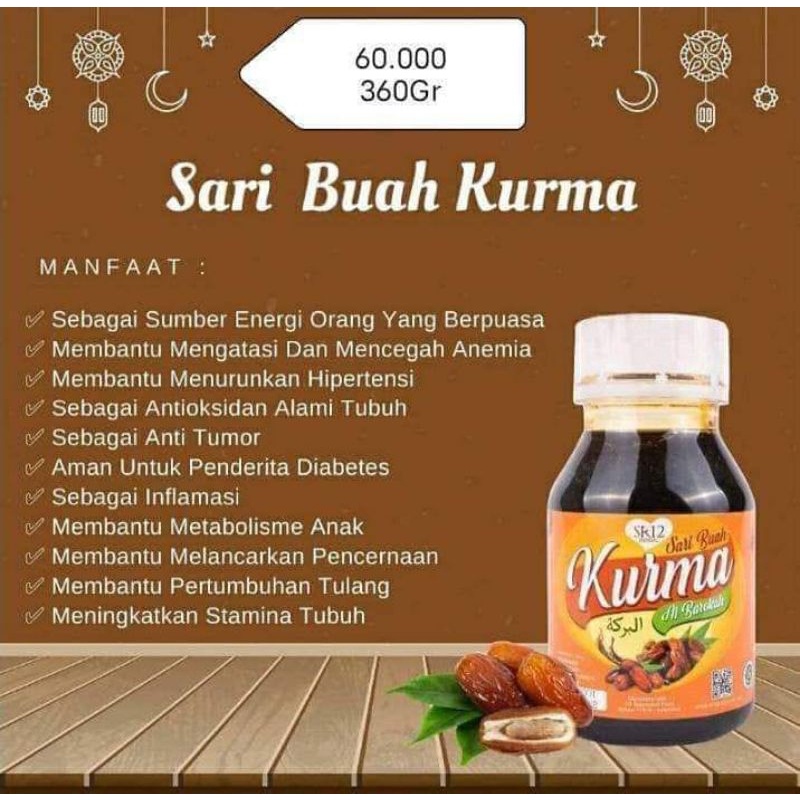 

SARI BUAH KURMA AL BAROKAH SR12/SARI KURMA MURNI TANPA CAMPURAN PEMANIS BUATAN (350 gr)