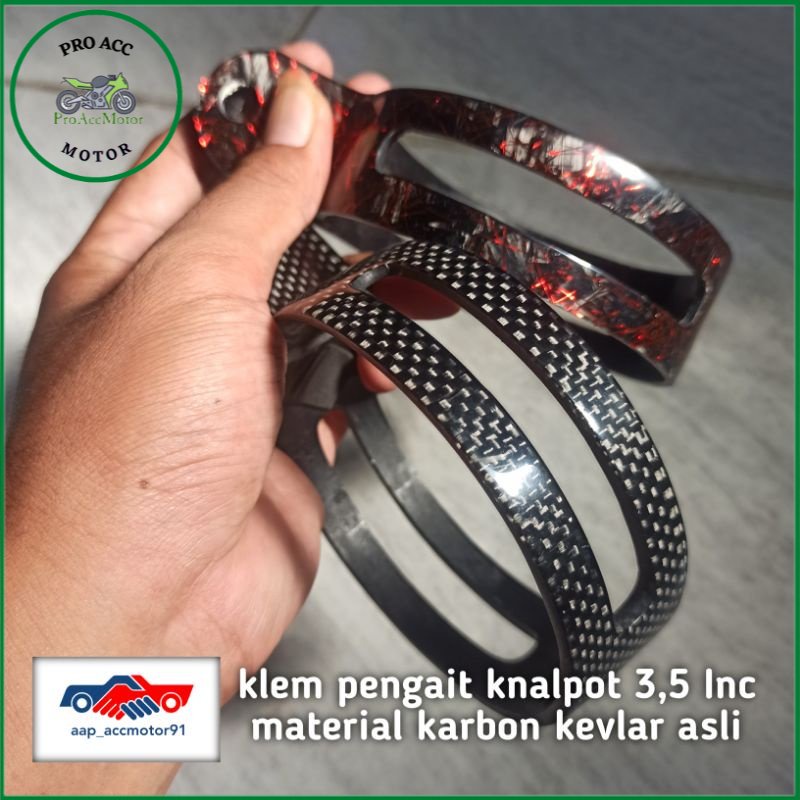 klem breket knalpot ADV PCX NMAX AEROX NINJA RX KING F1ZR kevlar asli (bisa cod)