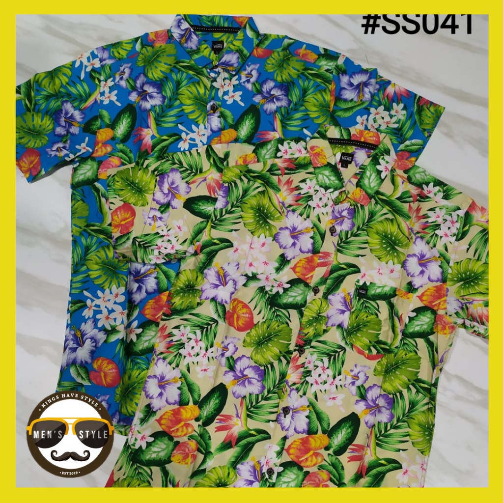 Kemeja Cuban Kemeja Hawai Pria Hawaiian Shirt Kemeja Import Pria DVH-04