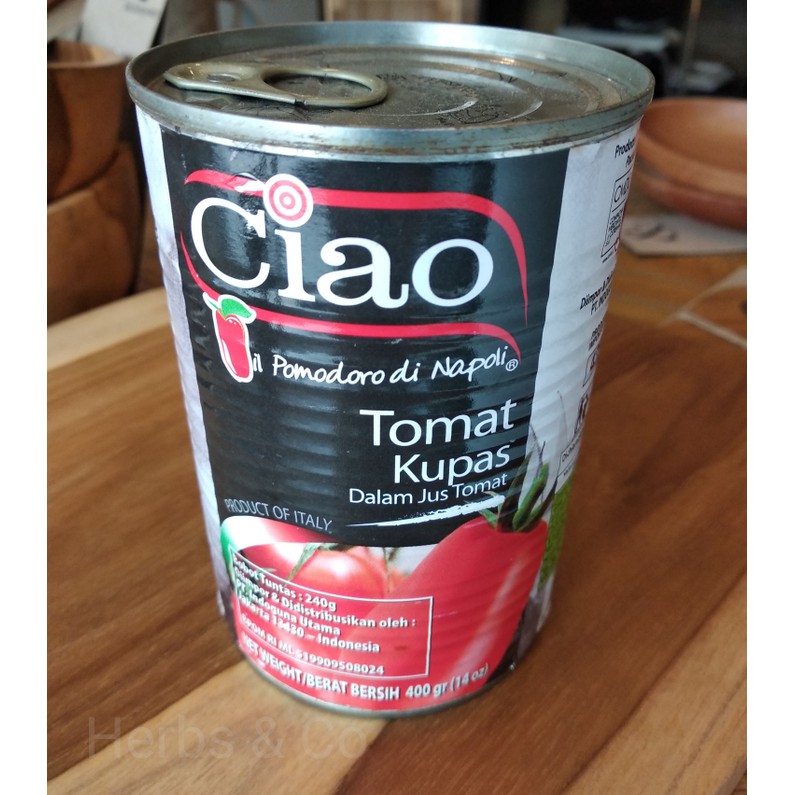 

Ciao Italian Peeled Tomatoes/Tomat Kupas/Tomat Kaleng 400gr