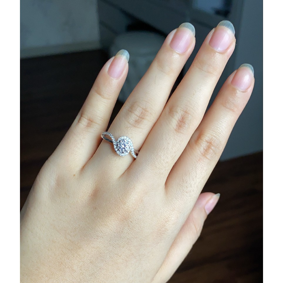 Cincin Perak Wanita Pria Couple Asli S 925 Lapis Rhodium Cocok Kawin Nikah tunangan hadiah RS050