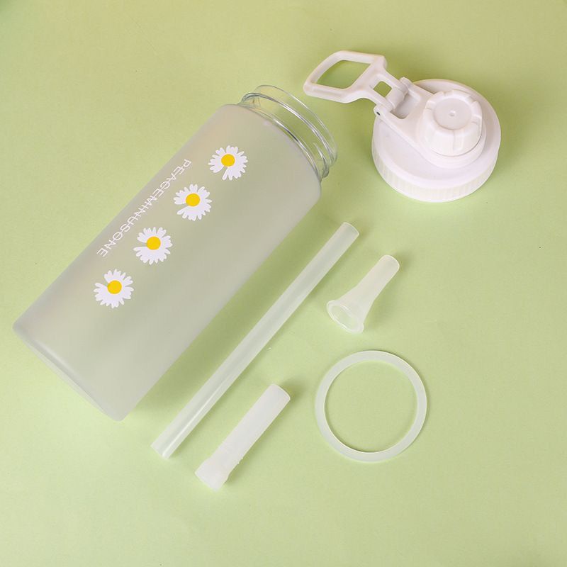 [JINGO] Botol Minum Daisy Korea 600ml BPA Free Botol Minum Anak Sedotan Anti Tumpah Viral Aesthetic