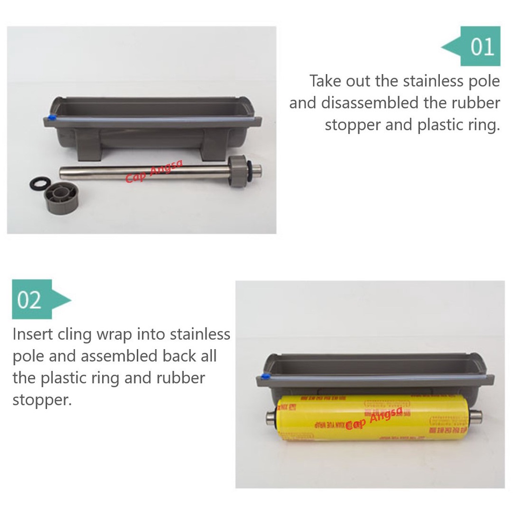 PLASTIK WRAP DISPENSER BESAR LARGE CLING WRAP DISPENSER BAKING PAPER ALUMUNIUM FOIL SLIDING CUTTER