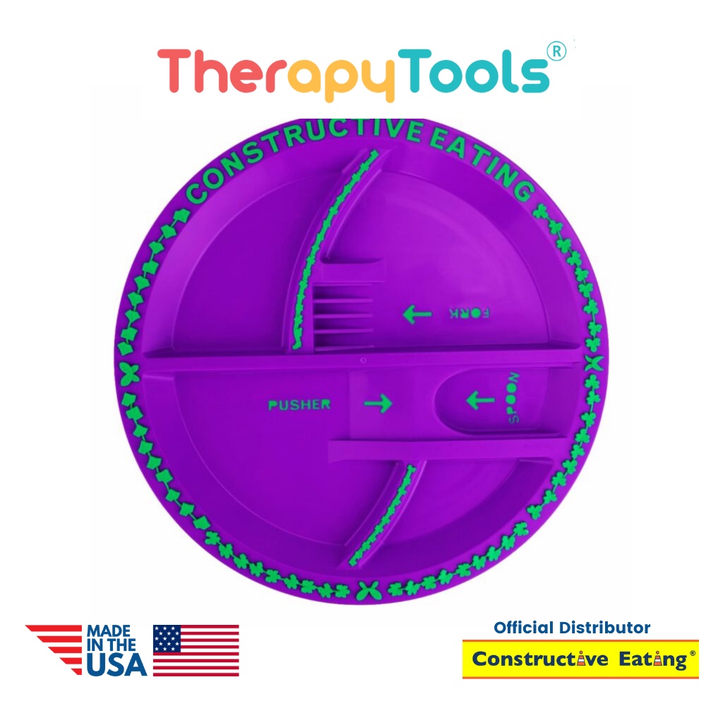 Constructive Eating - Garden Fairy Plate, Alat latihan makan piring sambil bermain tipe peri taman made in USA - Therapy Tools