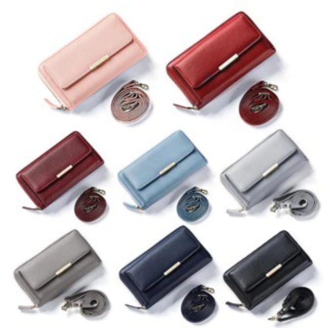 DOMPET HAMLE, DOMPET LIPAT WANITA MORYMONY( FREE TALI PANJANG) /dompet import