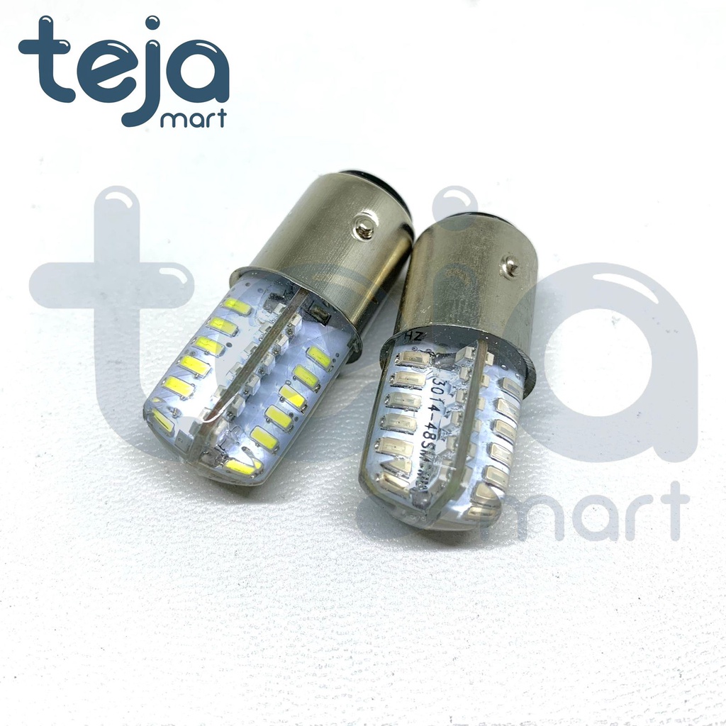 Lampu Rem Strobo/Kedip LED Jelly 48 Mata/Titik Bayonet Universal 12V