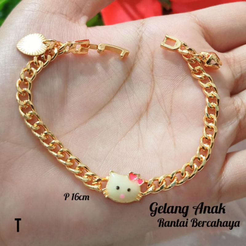 Gelang Anak Rantai Bercahaya Motif HK perhiasan anak (COD)