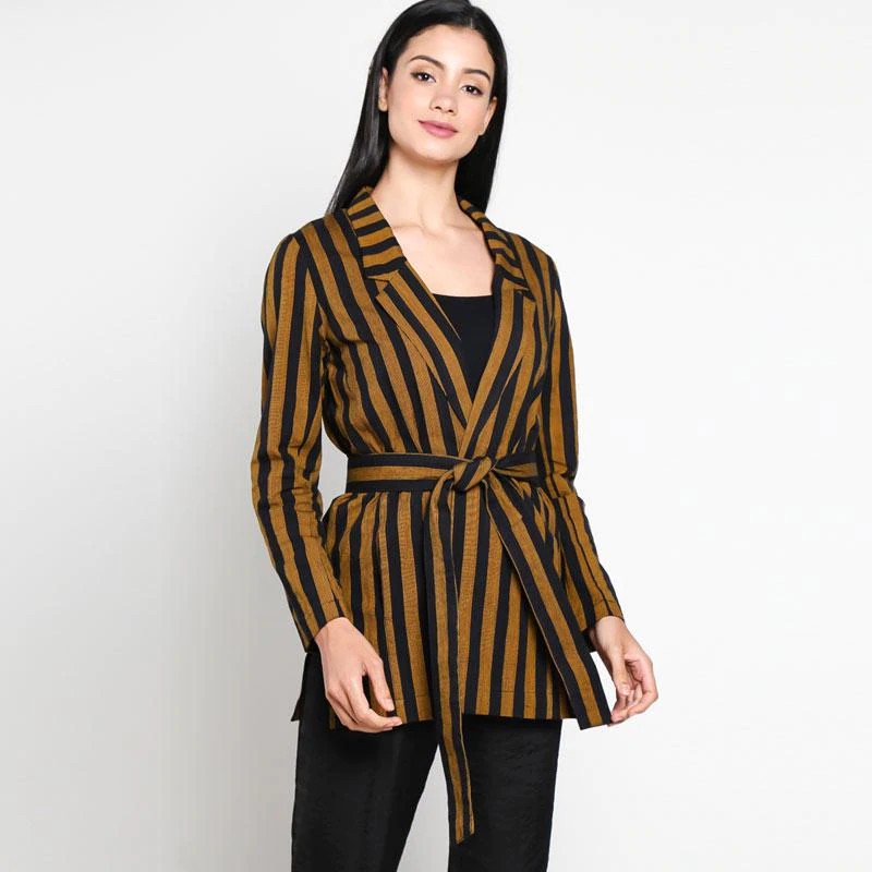 LURIK AKIK Atasan Blazer Stripe Wanita