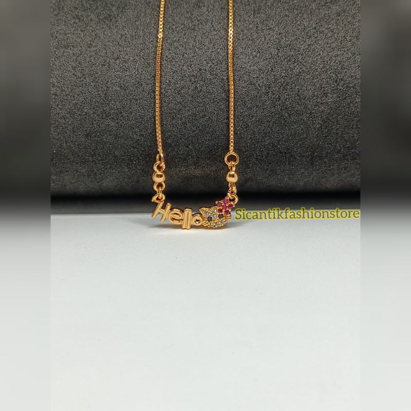 PROMO KALUNG TITANIUM ANAK HELLO KITTY TERLARIS ANTI KARAT PERHIASAN ANAK LAPIS EMAS TIDAK LUNTUR