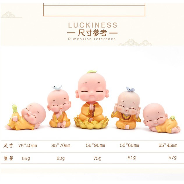PEACEFUL MONK Edition Biru n Kuning Pajangan Mobil