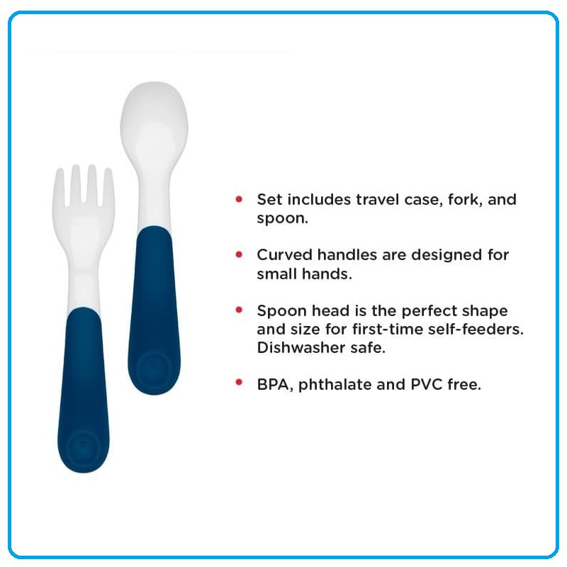 OXO Tot On-The-Go Plastic Fork &amp; Spoon Set With Travel Case