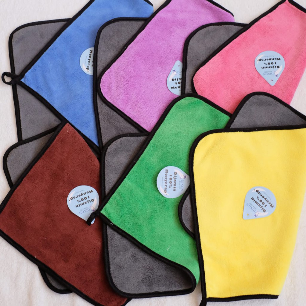 Kain Lap / Serbet / Lap Mobil Handuk Microfiber 38 x 28 CM (2 sisi warna)