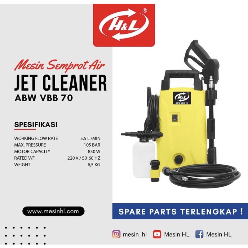 jet cleaner h&amp;l / jet cleaner abw vbb 70 h&amp;l / jet cleaner vbb 70 h&amp;l / h&amp;l jet cleaner / mesin cuci mobil h&amp;l / mesin steam cuci mobil / mesin steam cuci motor