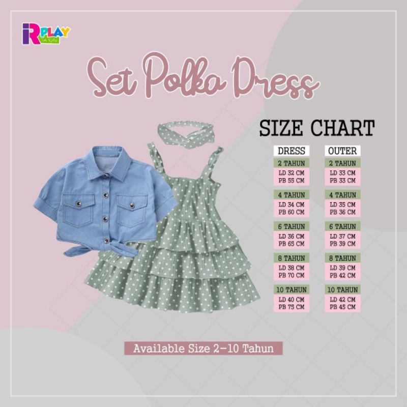 Set dress polka anak