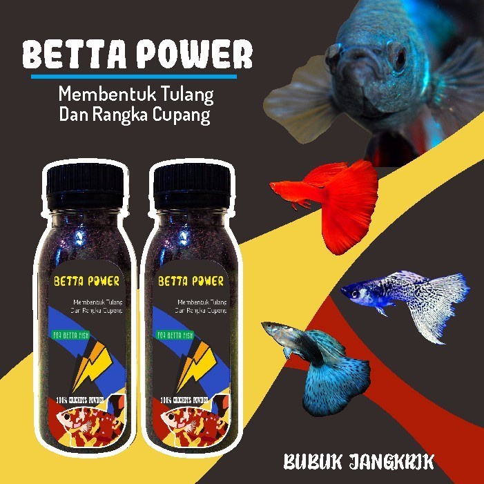 BETTA POWER 50gr - Bubuk Serbuk JANGKRIK Makanan Pakan Ikan