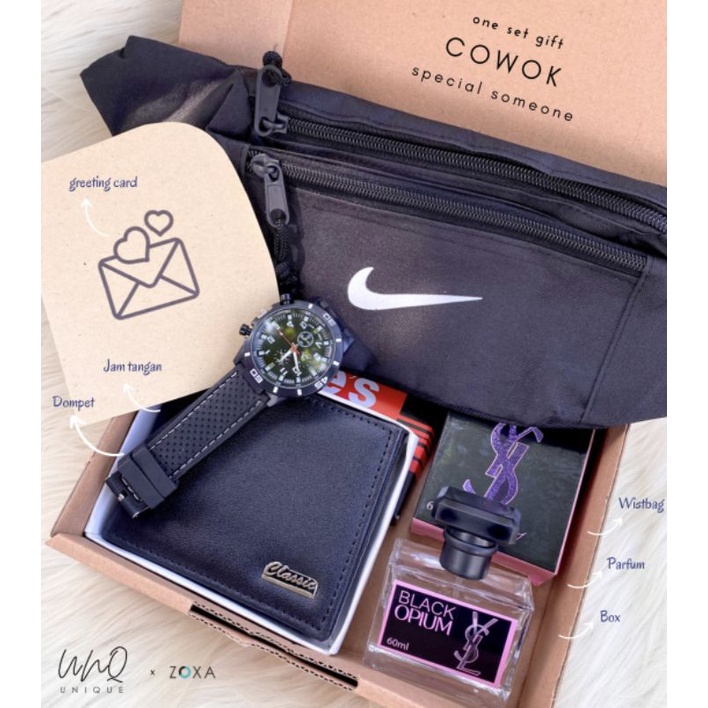 SET KADO COWOK | HAMPERS COWOK | Waistbag/Tas cowok, Dompet cowok, Jam tangan cowok, Parfum pria | S