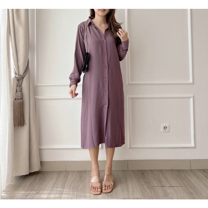 SIMPLE RENA DRESS / DRESS POLOS IMPORT CASUAL / SIMPLE DRESS POLOS KOREA / EC 8539