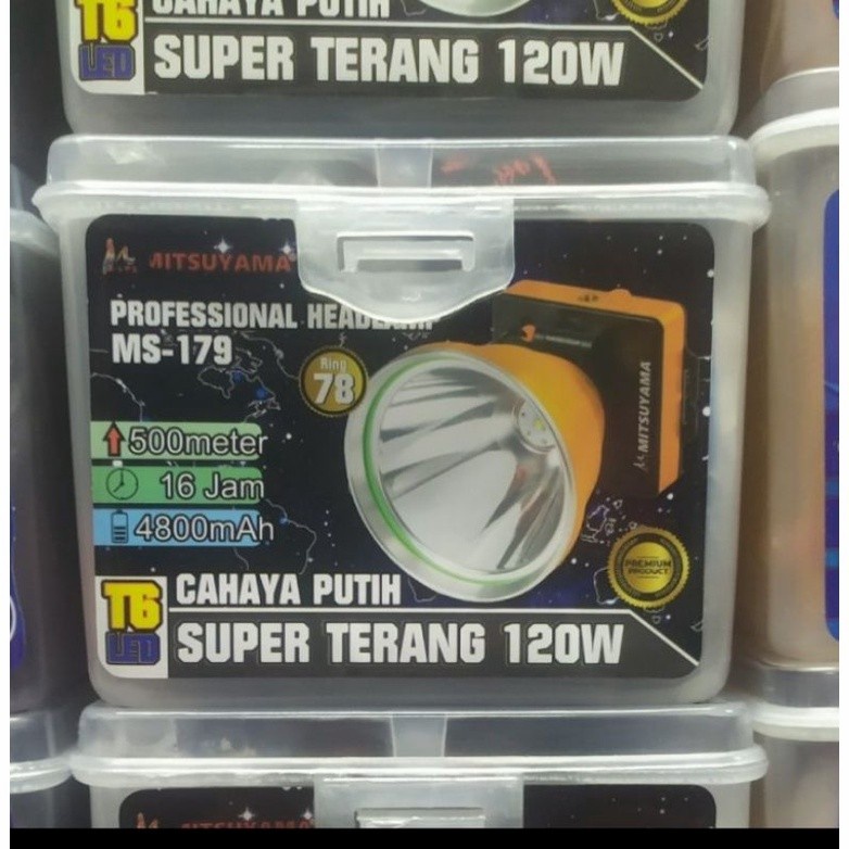 COD SENTER KEPALA MITSUYAMA 120 Watt MS-179 PROFESSIONAL HEADLAMP CAHAYA PUTIH 120 WATT SUPER TERANG