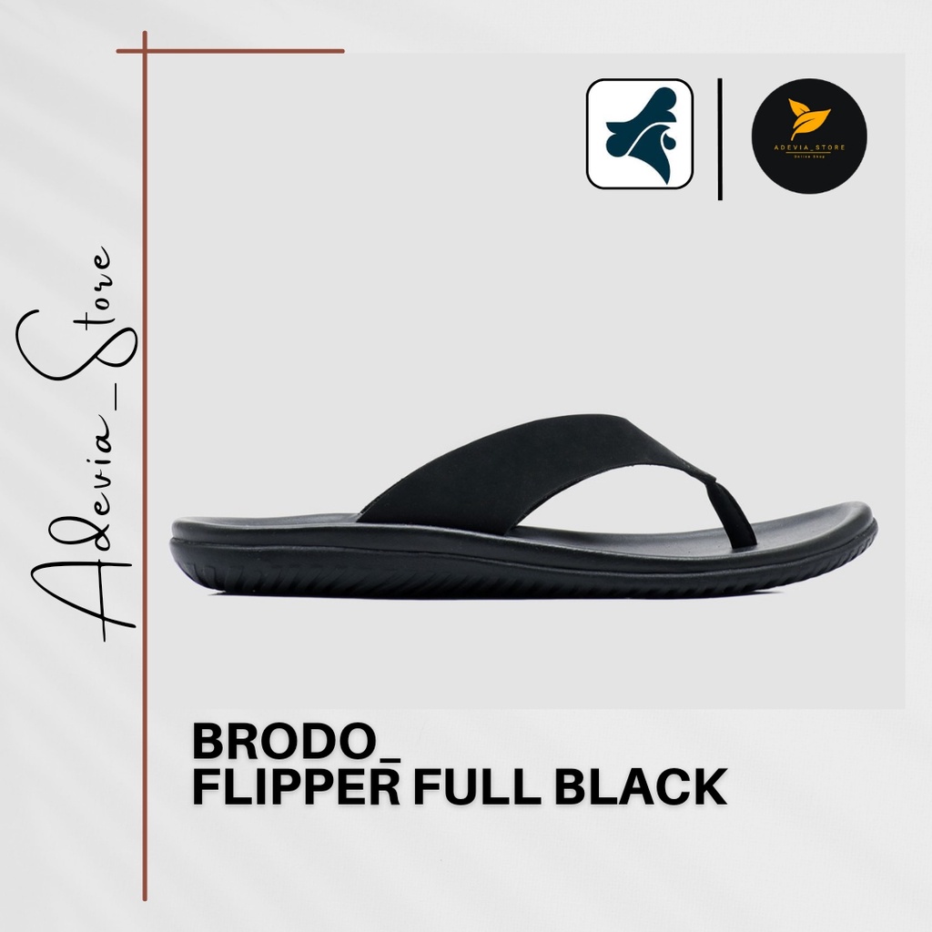Sandal Brodo_Flipper Warna Full Black Original
