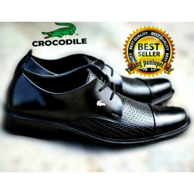 Sepatu Pantopel Pria CROCODILE Kombinasi Kantoran Kerja Kulit Swedian Murah Semi Formal