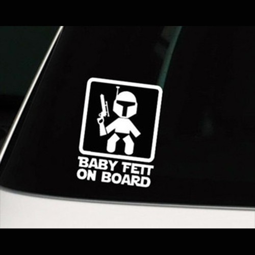 Stiker Mobil Baby On Board Bobba Fett Star Wars Sticker Car Decal